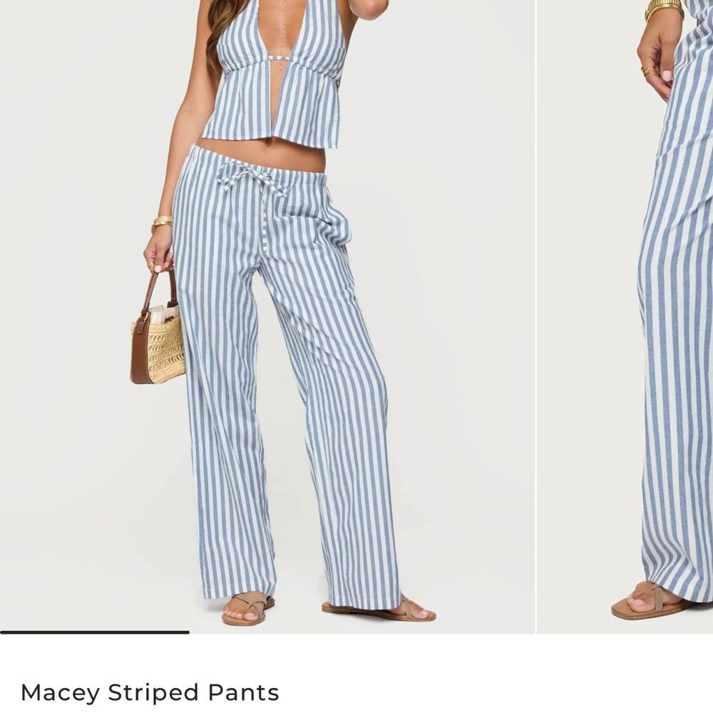 Edikted Macey Striped Blue Pants